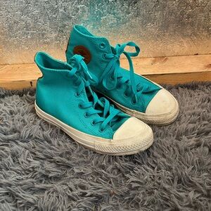 Woman’s Size 6 Sneakers Chuck Taylor Allstars Turquoise Canvas/Leather